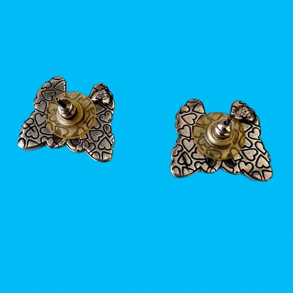 Brighton Butterfly Earrings Silver Stud. - Picture 3 of 4